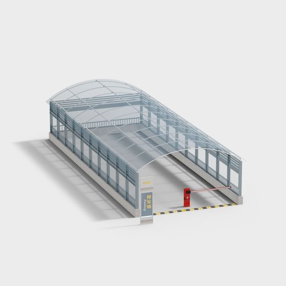 Modern Low-Poly Parking Garage 3D Model