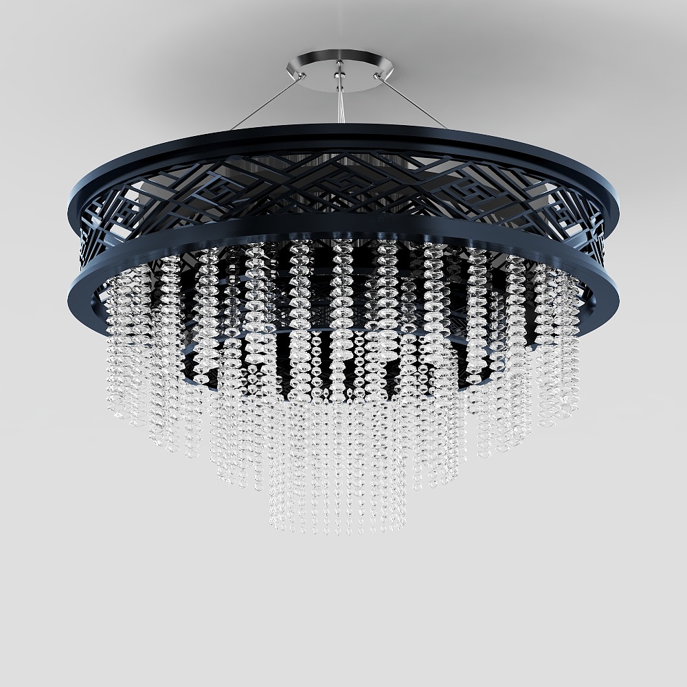 Elegant Low-Poly Chandelier 3D model
