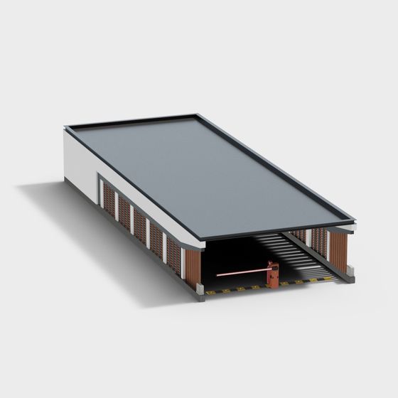 Stylish Warehouse 3D Model with Low Polygon Design
