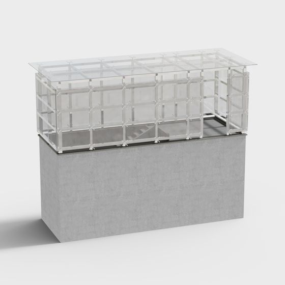Transparent Greenhouse Low-Poly 3D model
