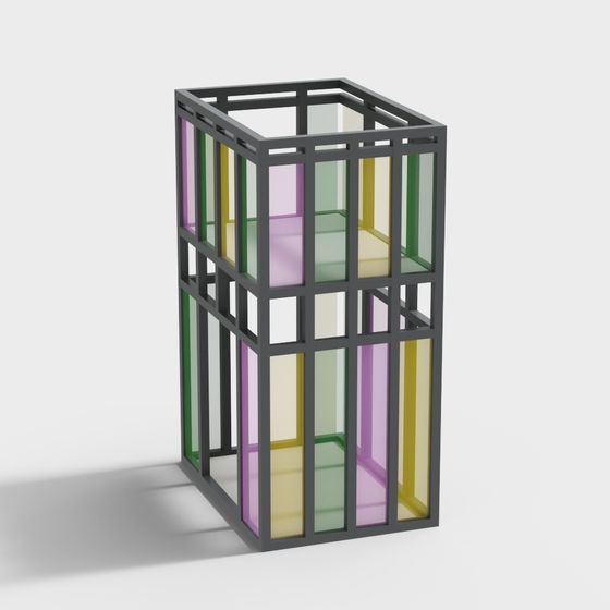 Colorful Glass Cube 3D model