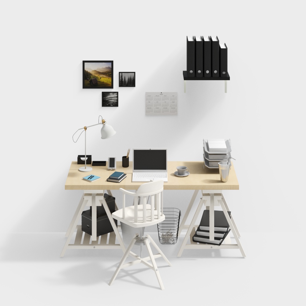 Ikea workplace table and chair set