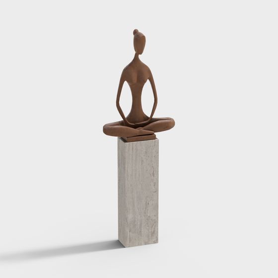 Serene Zen Yoga 3D Model for Varied Creations