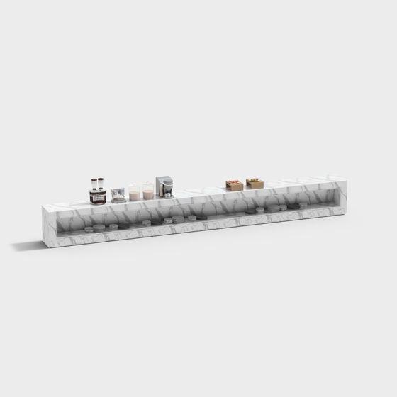 Elegant Marble Bar Counter 3D model for Modern Interiors