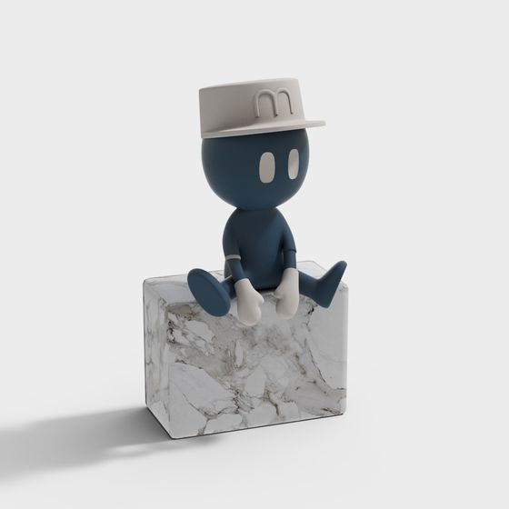 Marble Man Low Poly 3D Model for Creative Projects