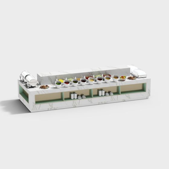 Elegant Buffet Table 3D model for Creative Projects