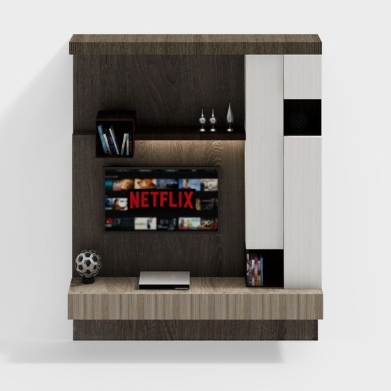 Stylish Low-Poly TV Cabinet 3D model