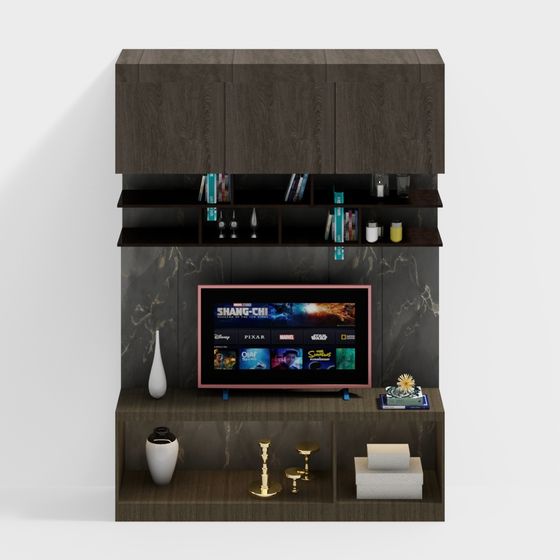 Elegant TV Cabinet 3D model for Modern Interiors