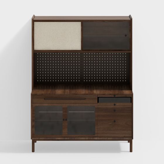 Mid-Century Hutch 3D model