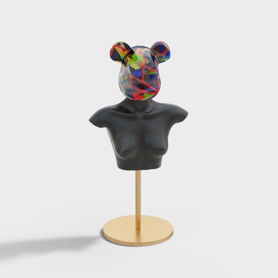 Abstract Bear Head 3D Model