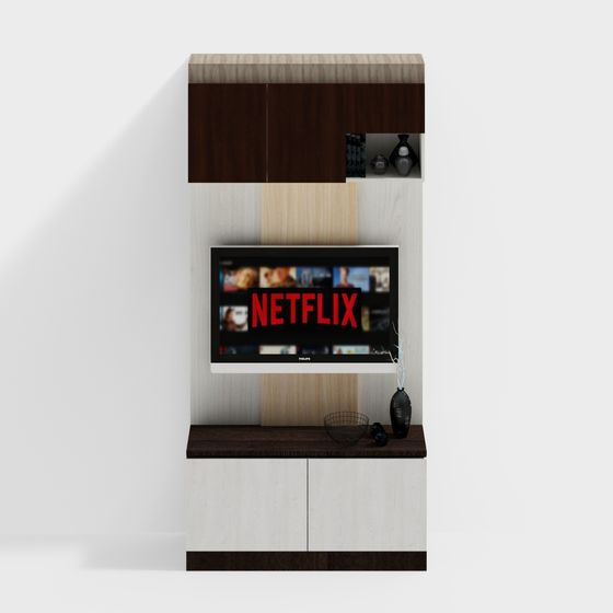 Stylish Low-Poly TV Stand 3D model