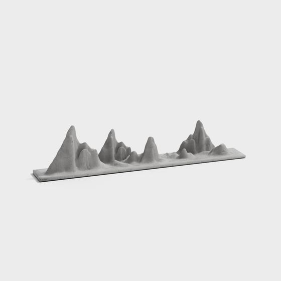 Mountain Range 3D Model for Creative Projects