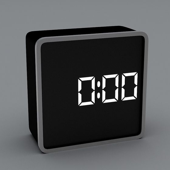 Sleek Digital Clock 3D Model for Modern Spaces