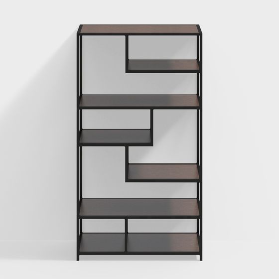 Stylish Low-Polygon Bookshelf 3D model