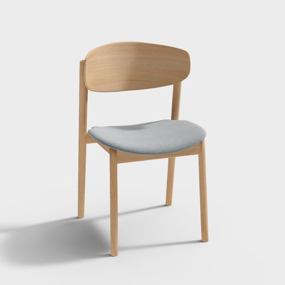 カムホーム ノルウェー - 椅子 - 47x51x80 - ライトグレー / 木目調ブラウン