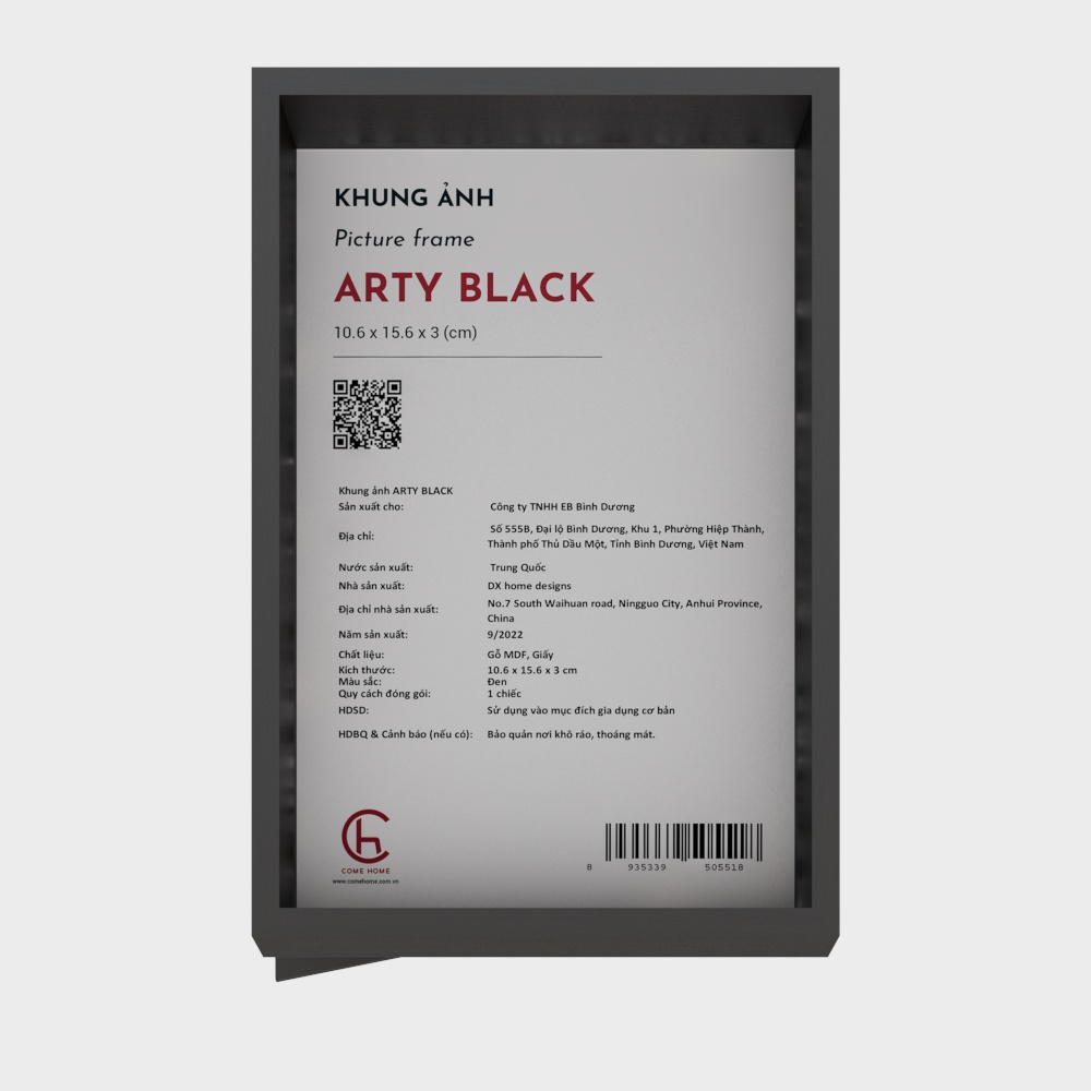 Come Home ARTY BLACK--10.5x2.5x15.5-Black