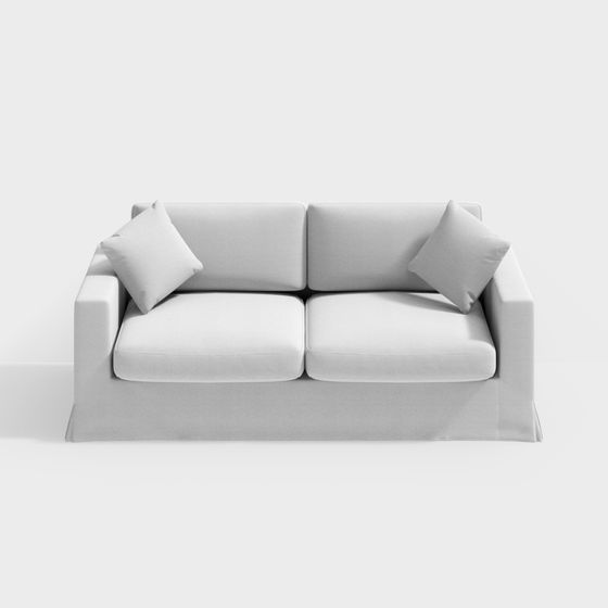Minimalist Gray Sofa 3D model