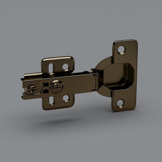 Stylish Low-Poly Door Hinge 3D Model for Designs