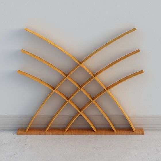 Crossed Wooden Rack 3D model