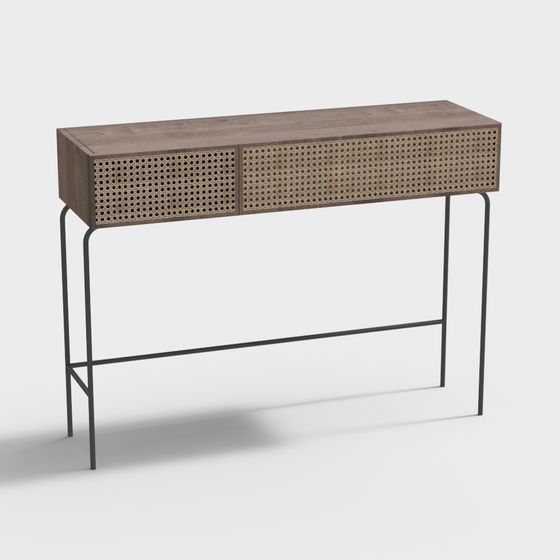 Charming Rattan Console Table 3D model