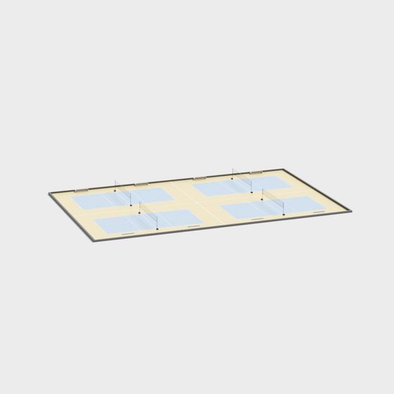 Low Poly Tennis Court 3D model