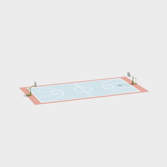 Low-Poly Basketball Court 3D model