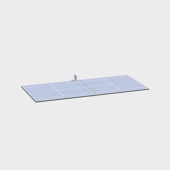 Vibrant Low-Poly Tennis Court 3D model