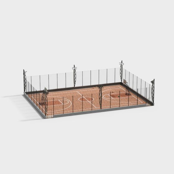 Realistic Basketball Court 3D model