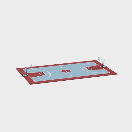 Stylish Basketball Court 3D model