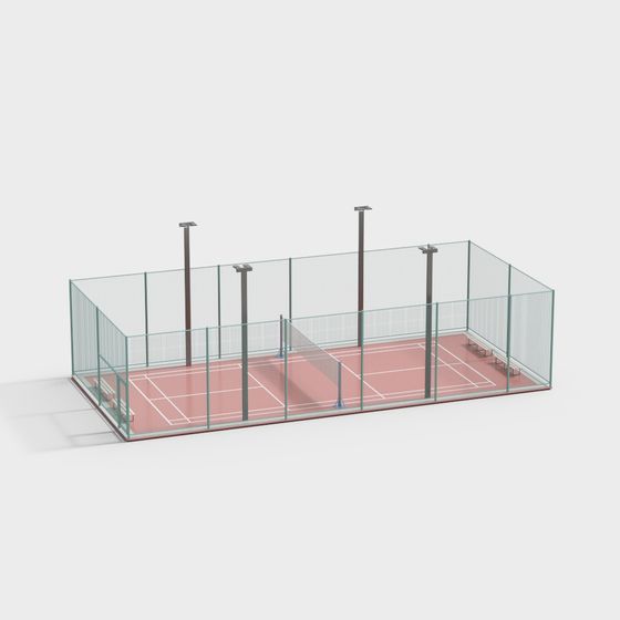 Dynamic Low-Poly Tennis Court 3D model