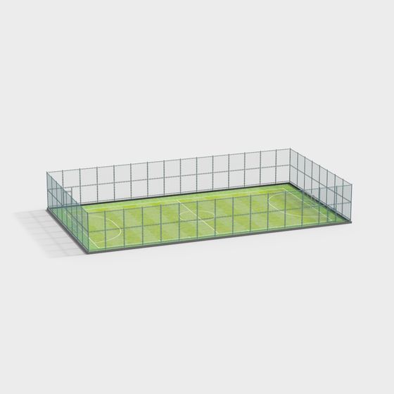 High-Detail Low-Poly Soccer Field 3D model