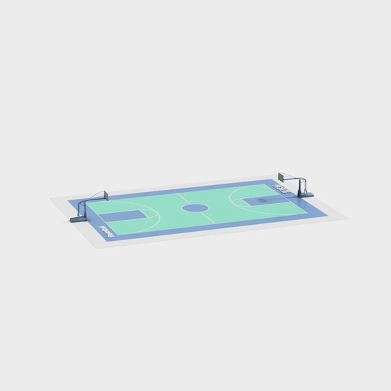 Low-Poly High-Detail Basketball Court 3D model