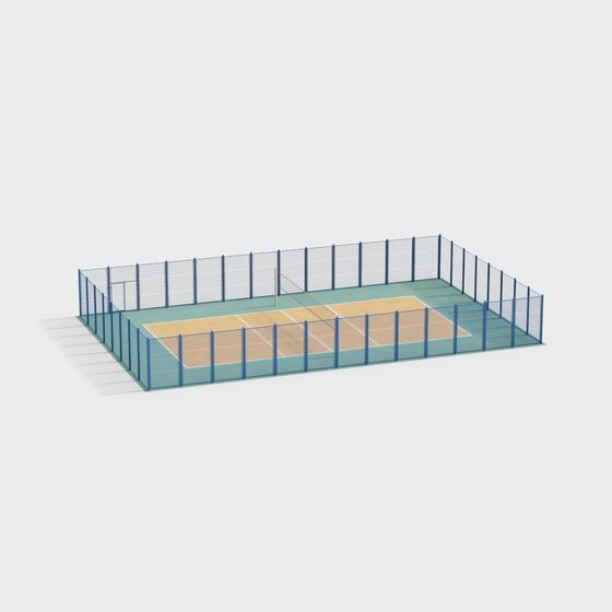 Vibrant Low Poly Tennis Court 3D model for Creative Projects