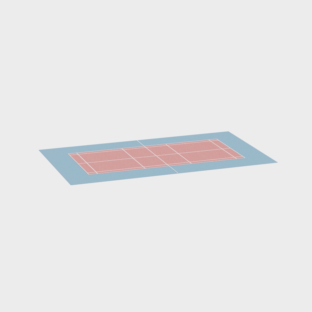 Low Poly Tennis Court 3D model