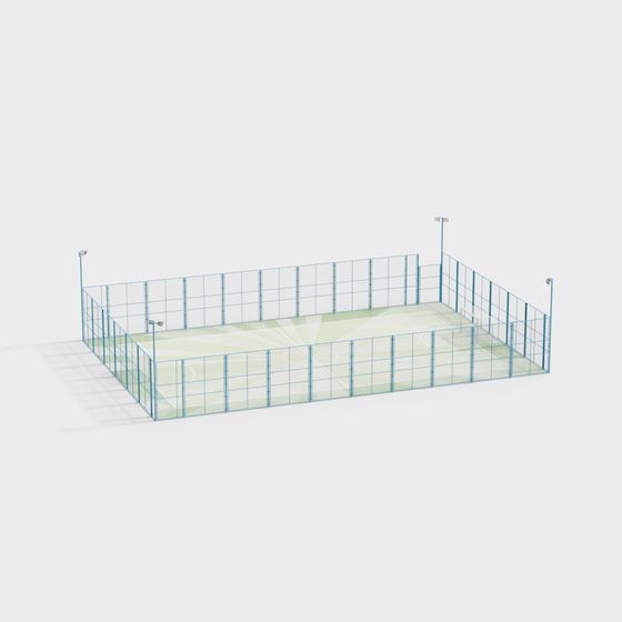 Modern Low-Poly Basketball Court 3D model