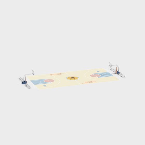 Vibrant Basketball Court 3D model