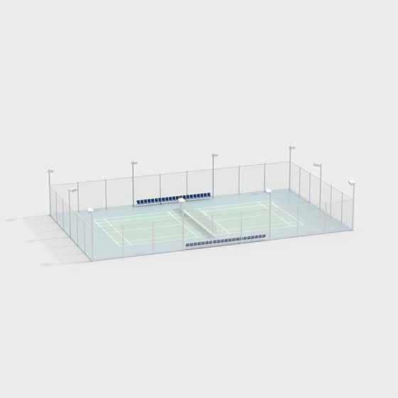 Realistic Tennis Court 3D Model for Creative Projects
