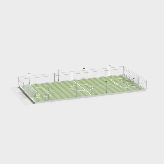 Low Polygon Football Field 3D model for Creative Projects