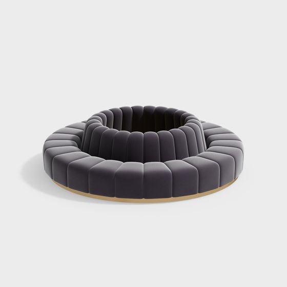 Circular Ottoman 3D model in Low Poly Style