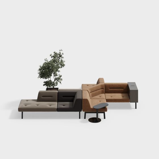 Stylish 3D Sofa Set Model for Modern Interiors