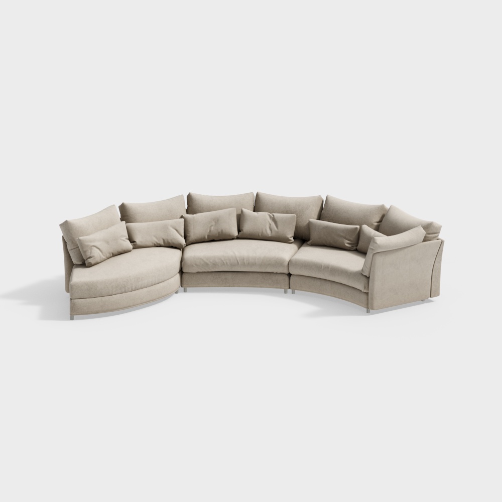 Sofa cong cho nhiều người màu trắng