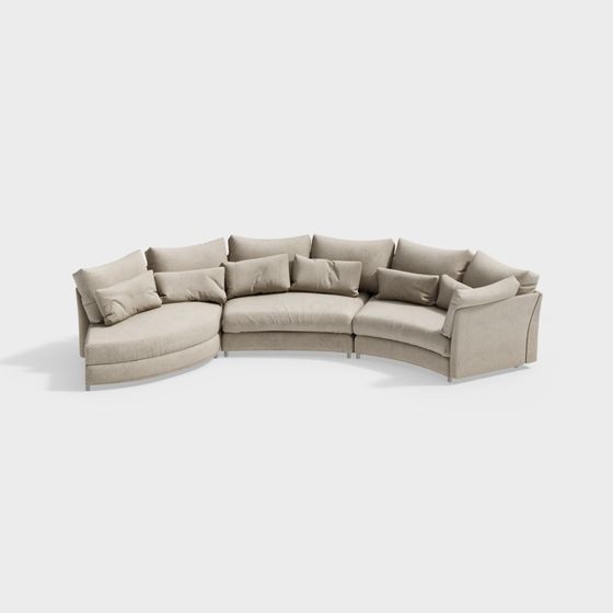 Sofa cong cho nhiều người màu trắng