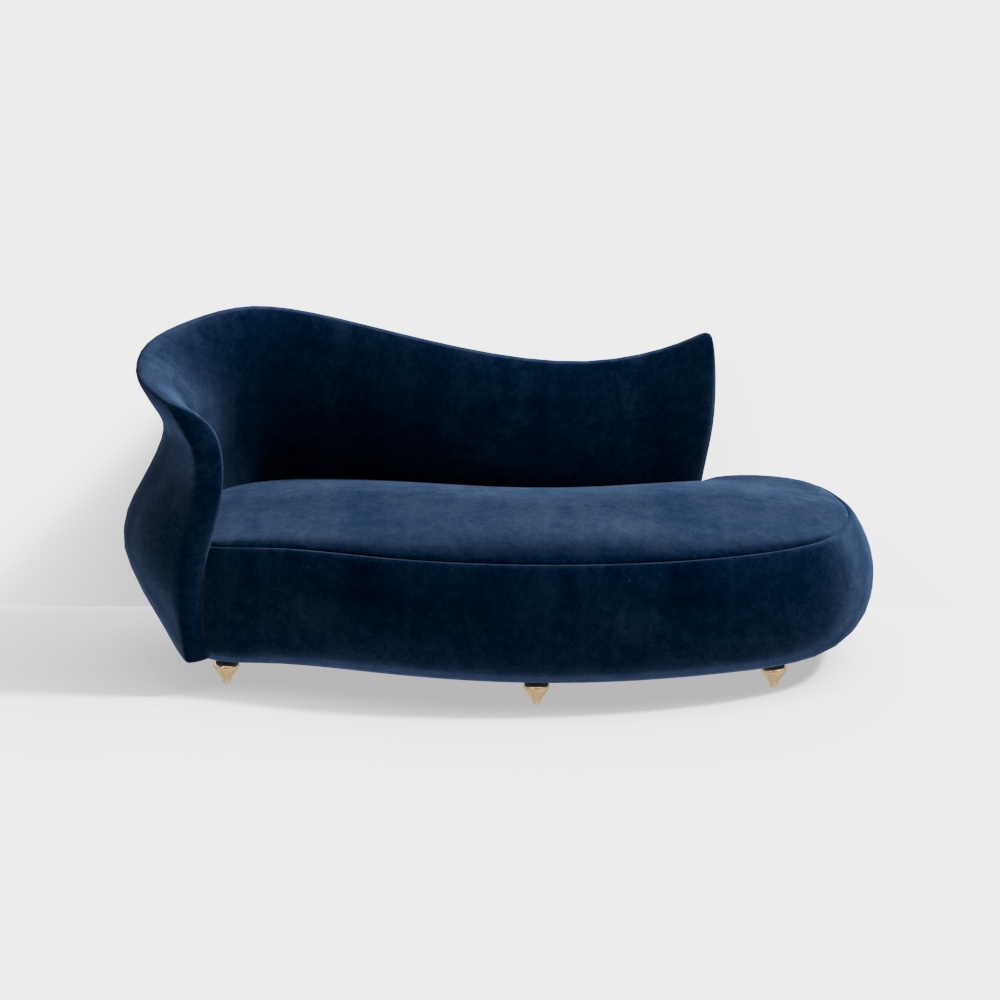 Sofa đa người hình đặc biệt màu xanh