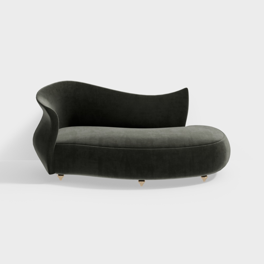 Green special-shaped multi-person sofa