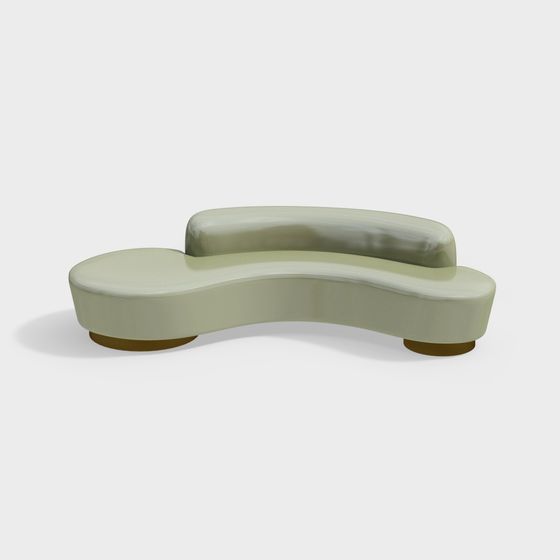 Unique Curved Low-Poly Sofa 3D model