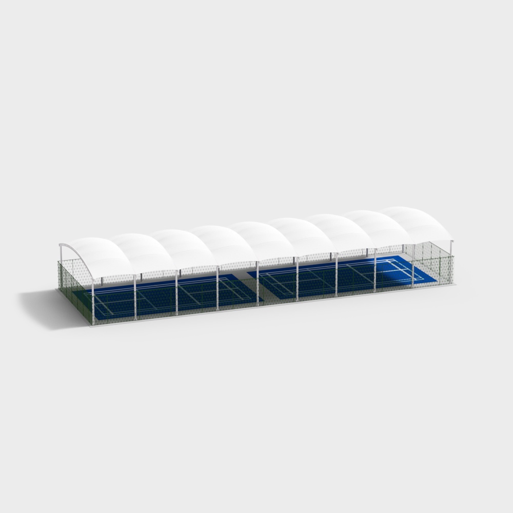 Low-Poly Tennis Court 3D Model