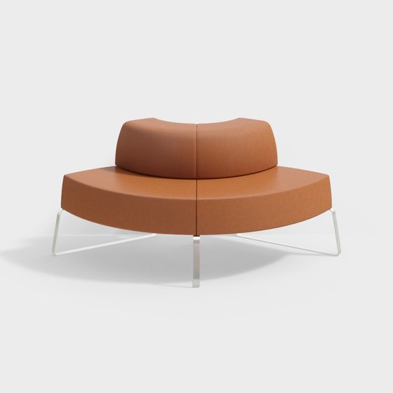 Curved Sofa 3D model for Modern Interiors