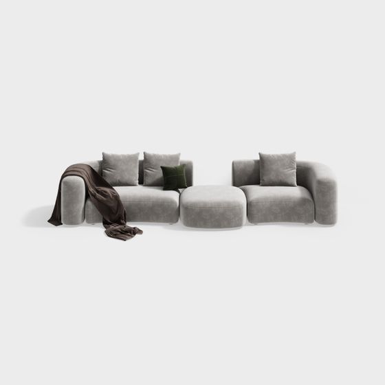 Stylish Low-Poly Sofa 3D Model