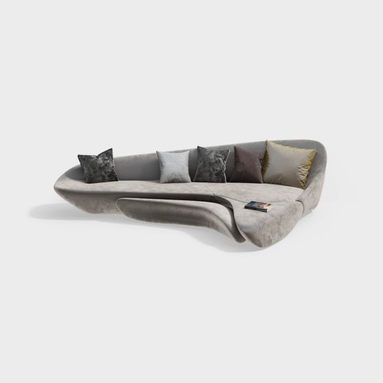 Curve Comfort 3D model Sofa for Modern Living Spaces