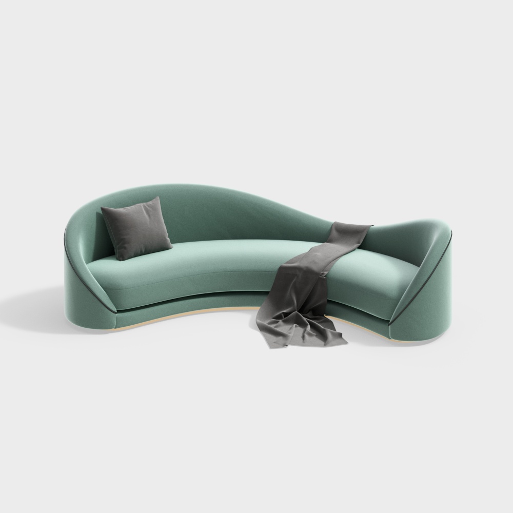 Curved multi-person sofa